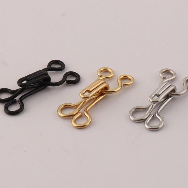 100 sets Hook Eye Closure,Silver/Black/Gold hook eye clasp clothing sewing  hook,Metal Hook